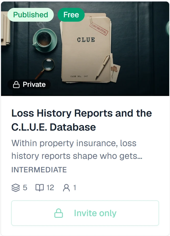 A course card: Loss History Reports and the C.L.U.E. Database